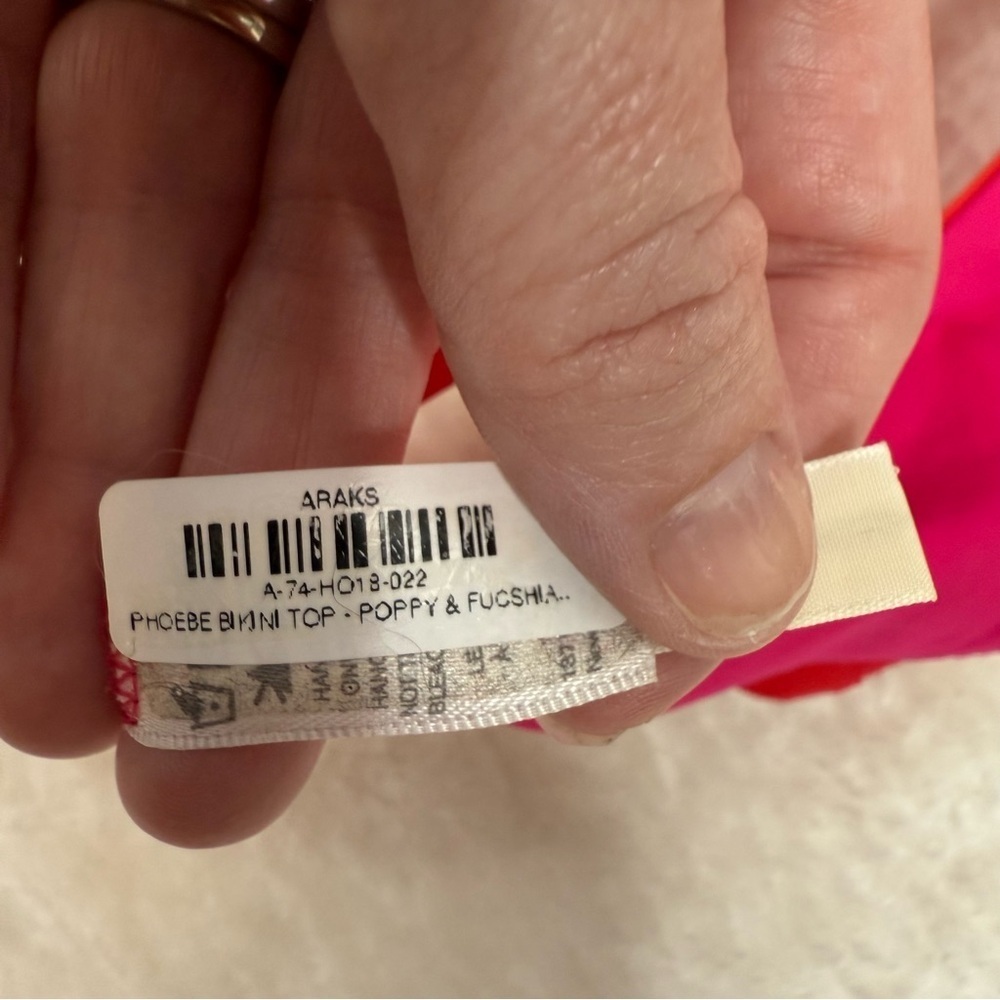 Araks One Shoulder Phoebe Bikini Top In Red And Pink Size S — image 6 of 6